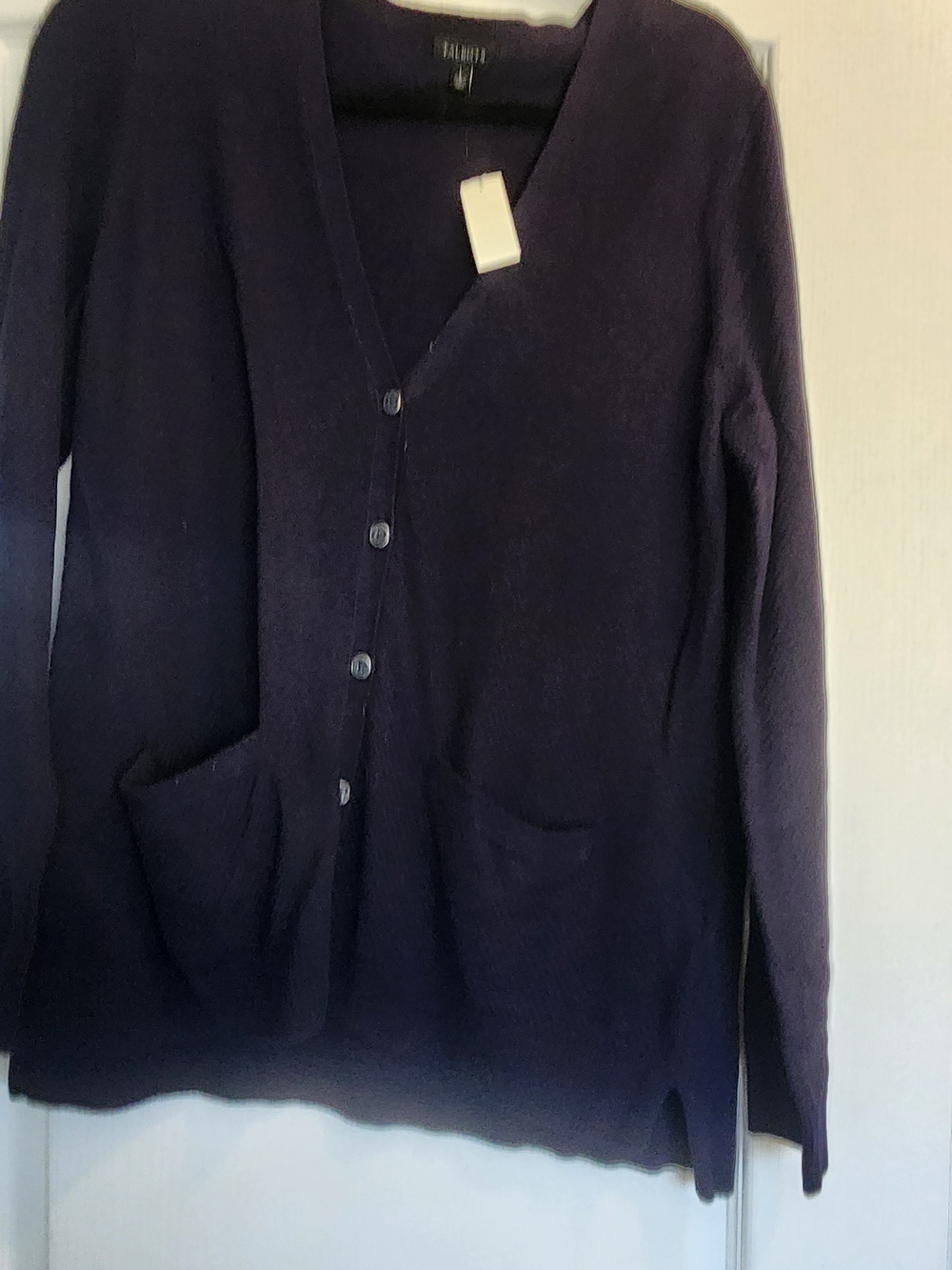 Talbots Navy V-Neck Button Cardigan L BNWT